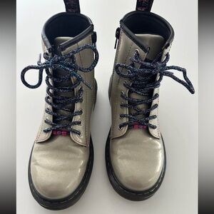 Dr. Martens Silver Black Combat Boots
